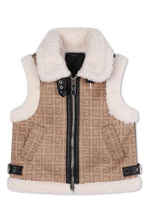 gilet in poliestere marrone GIVENCHY KIDS | H30534263